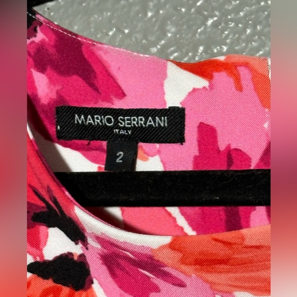 Mario Serrani Fitted White Dress Floral Print Sleeveless Women’s Size 2 Party - Picture 6 of 16